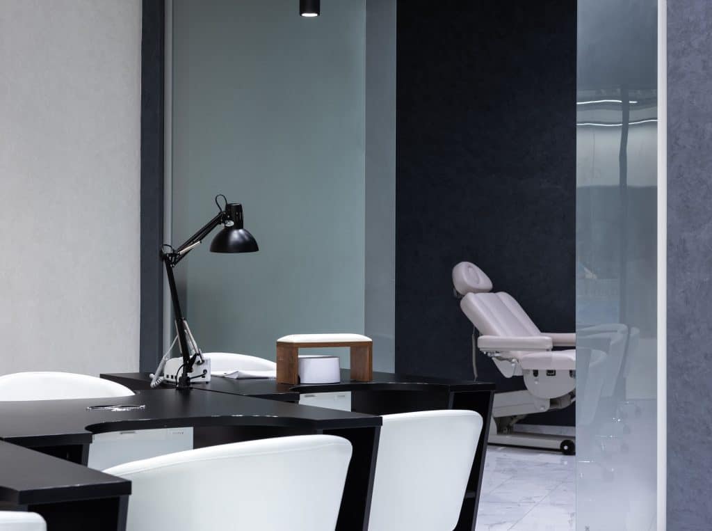 Modern nail salon manicure station