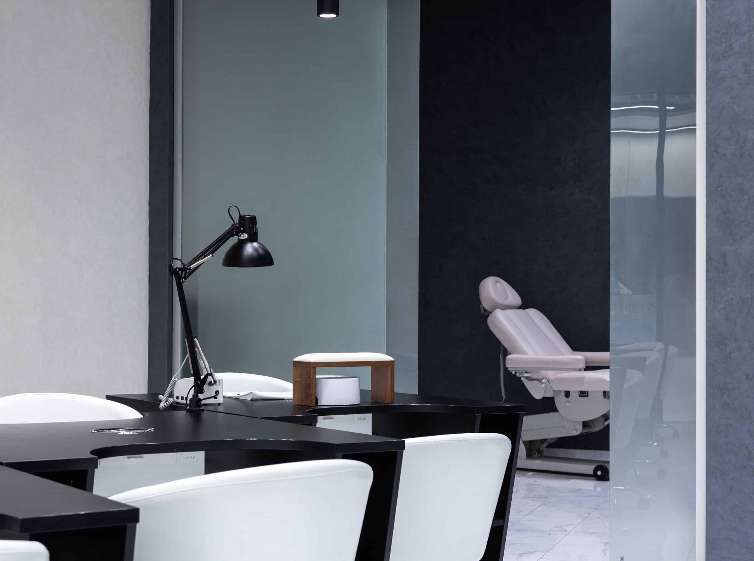 Modern nail salon manicure station