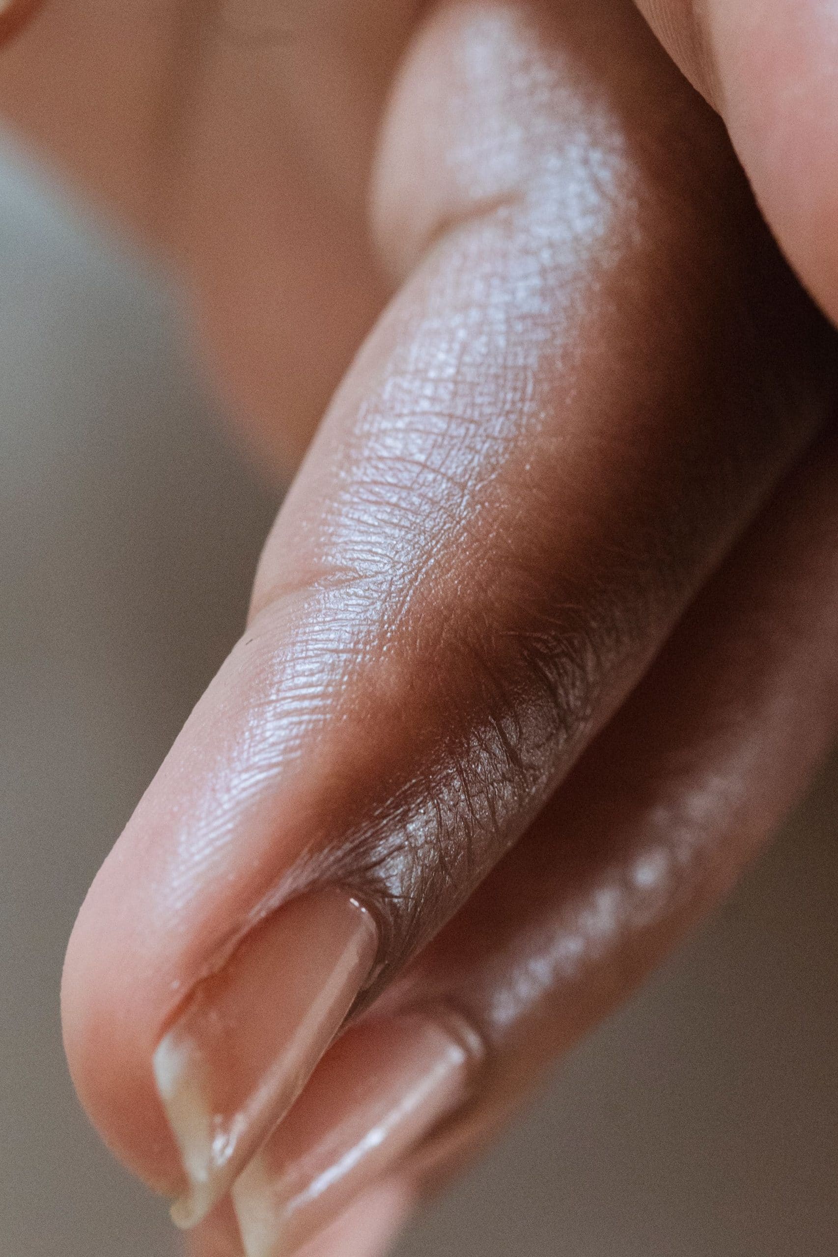 Close-up of a healthy manicured natural nail